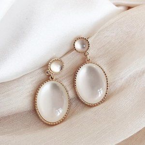 Vintage Style Opal Drop Earrings